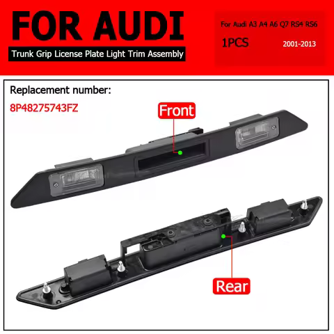 Trunk Handle Licence Plate Light Assembly 8P48275743FZ Trim for Audi A3 A4 A6 Q7 Replacement Car Acc