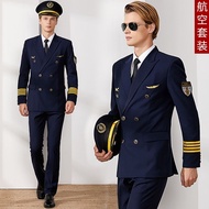 [Quick Shipping✈] Men's Captain Aviation Uniform Pilot Air Jacket Professional Suit Property Overall