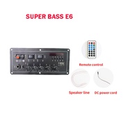 modul spiker remot control E6 Amplifier Audio Bluetooth 9-12V Stereo 2.0 Bass Echo FM terbaru