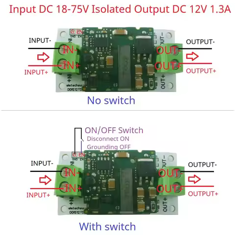 DC 24V 36V 48V 60V 72V TO 12V DC-DC High Voltage Isolated Buck Converter Voltage Stabilizing Module 