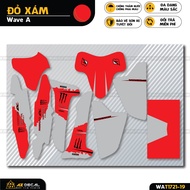 Tem Trùm Xe Wave 100 110 Phong Cách Monster Đẹp | WAT-19 | Team Decal Dán Wave A Cao Cấp Chống Nước 