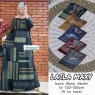 LAILA JUMBO MAXY DRESS WANITA KAOS DIANA DENIM LD 120-130CM