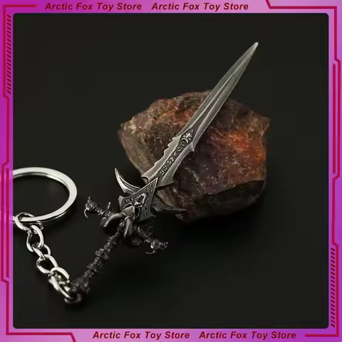 9cm World of Warcraft Frostmourne Weapon Keychains Alloy Swords Game Peripheral Model Metal Action F