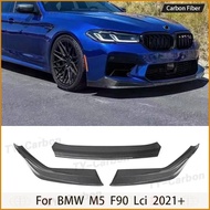 3Pcs set Real Carbon Fiber Auto Car Front Lip Splitter Bumper Spoiler For BMW F90 LCI M5 G30 G38 Bum