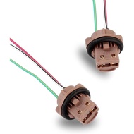 SLIMI 2 PCS 7443 Brake Light Bulb Connector, LED Brake Ligh Wiring Harness Sockets, Waterproof Lamp 