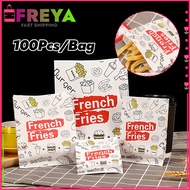 100Pcs Wax Paper for Food Fries Wrapper Greaseproof Paper Pouch for French Fries Sandwiches Burger