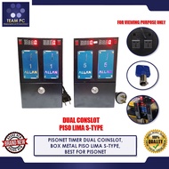 TEAM PC PISONET TIMER DUAL COINSLOT, BOX METAL PISO LIMA S-TYPE, BEST FOR PISONET