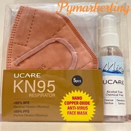 Ucare Reusable KN95 Nano Copper Oxide Anti Virus 5Ply Mask 98%BFE  99%PFE / KN95 Nano Tembaga Oksida