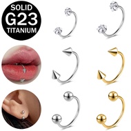 1 PC G23 Titanium Nose Ring Piercing 20G Labre Lip Piercing Crystal Septum Ring Piercing Spike Ball 