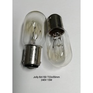 JOLLY BA15D 240V 15W T22X57 TUBULAR/SEWING MACHINE BULB