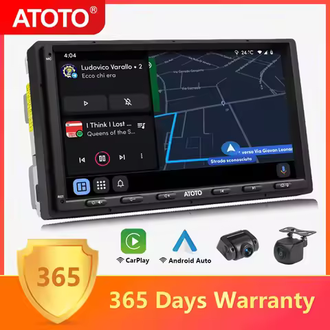 ATOTO 7 inch Double 2 Din Android Car Stereo 4G LTE WIFI GPS Bluetooth Wireless Android Auto CarPlay