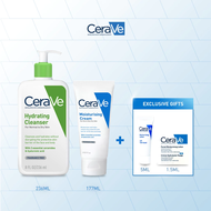 CeraVe Hydration Heroes On The Go | Moisturising Cream 177ml & Hydrating Cleanser 236ml