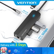 Vention USB C HUB 5 in 1 Lan Adapter with Power Supply USB C to USB 3.0 Network Port Docking Station