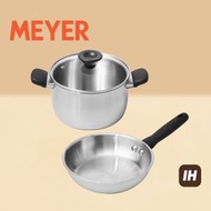 美亞 - [HKTV獨家] 不銹鋼3件廚具套裝: 20cm煎鍋 +20cm湯鍋 +玻璃蓋- MEYER (#70803-T_70796-T)