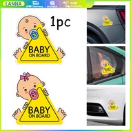 The Shop Is In Thailand. 14.5*15cm.baby on board Reflective Car Stickers Decoration Label Kiss