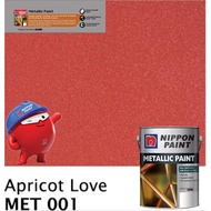 SINAR NIPPON METALLIC GLOSS PAINT 1 LITER FOR WOOD & METAL / MASONRY WALL - MET001 APRICOT LOVE/ CAT
