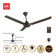 KDK K15V0 3-Blades Regulator Ceiling Fan 60 (twin pack)