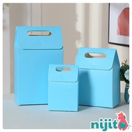 Nijito - Coloured Monochrome Flip Cover Paper Bag Window Paper Bag Paper Goodies Bag Kraft Paper Bag with Handle