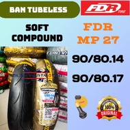 READY TUBLESS SOFT COMPOUND TIRES FDR MP 27 (90/80/90.14.90/80.17) FREE VALVE. 100% ORIGINAL