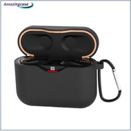 AMAZ Silicone Case for SONY WF-1000XM3 Bluetooth Earphone Charging Box Cover Soft Shell with Anti-lost Hook