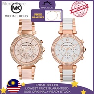 ☾✻✵[Original &amp; Free Bracelet] Michael Kors Parker Blush Dial Ladies Women Watch Jam Tangan Wanita Perempuan MK5896 MK577