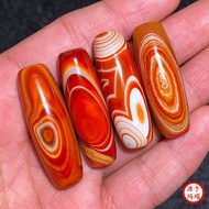 Warring States Red Winding Silk Agate Loose Beads Single String Dzi Beads Barrel Beads Bracelet Brai
