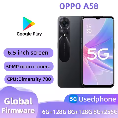 Oppo A58 5g Smartphone Android CPU Dimensity 700 6.5inches Screen RAM 6G/8G12G ROM 128G/256G 5000mAh