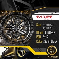 Raxer (F) 19x8.5JJ(R) 19x9.5JJ 5x113 Satin Black Raxer (Depan) 19x8.5JJ (Belakang) 19x9.5JJ 5x113 Hi