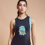 asana eco 生態意識系列--大寬袖背心-深藍-海龜