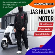 Adult Motorcycle Raincoat Waterproof Suit Model Polyester Material With Wide Visor Anti-Splash Mesh 
