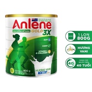 Sữa Bột Anlene Gold 3X Hương Vani Ít  Béo Hộp 800g (3 Khỏe Cơ Xương Khớp - Dành cho người trên 40 tu