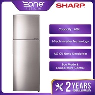 Sharp 400L 2 Door J-Tech Inverter AG CU Nano Deodoriser Smile Refrigerator SJ406MSS | Fridge | Peti Sejuk | Peti Ais 冰箱 | 冰橱