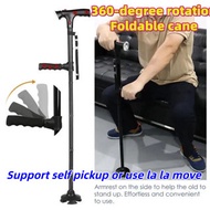 360 Pivot Foldable Walking Stick 1pc Pro Light Weight Crutch Sport Injury Cane Mobility Aid Tongkat 