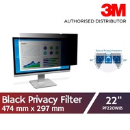 3M Black Privacy Filter For 22.0" Widescreen Desktop PF220W1B