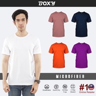 BOXY Unisex Microfiber Round Neck Plain Navy/Rosewood/Purple/Orange/White XS-3XL Short Sleeve T-Shir