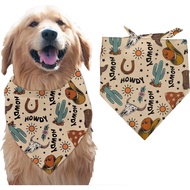 Arricraft 1 Pc Dog Bandana, 78x38cm Cowboys Theme Hats Boots Cow Skull Triangle Adjustable Comfortab