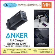 [Authentic] Anker 737 Charger GaNPrime 120W Series 7 PowerIQ 4.0 | 2 USB-C | 1 USB-A MH