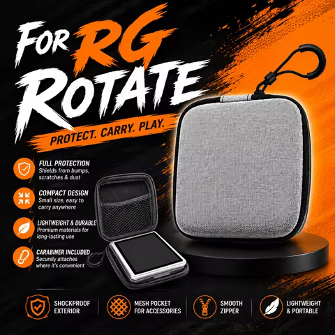 EVA Hard Shell Storage Bag For Anbernic RG Rotate Anti Fall Shockproof Protective Cover Handheld Gam