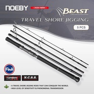 [NEW] Noeby 5 Bahagian Beast Travel Shore Jigging Fishing Joran 2.7m 2.9m 10kg Drag Lure 80g Fuji Se