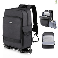 PULUZ PU5017B Portable Camera Backpack Camera Bag Dual Shoulder Straps Large Capacity Camera Case with Laptop Compartment Tripod Holder for Women Men Photograph  Came-022