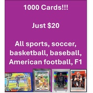 1000 Cards Just $20 All sports, soccer, basketball, baseball, football, F1