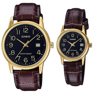 นาฬิกา CASIO นาฬิกาข้อมือคู่ผู้ชาย&ผู้หญิง สายหนัง รุ่น MTP-V002GL-1B>LTP-V002GL-1B / MTP-V002GL-7B2