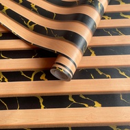 Wallpaper Dinding Kayu Serat Triplek Coklat Kuning