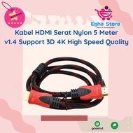 5 Meter HDMI Cable Ver 1.4 High Quality Gold Plated AV Nylon Fiber HDTV Cable Male to Male 5m Suppor