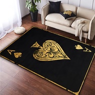 1PC vàng spades một thảm trải sàn họa tiết xì tố chống trượt và máy có thể giặt sợi polyester thảm á
