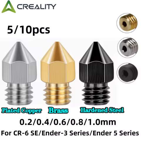 3D Printer Hardened Steel +Stainless Steel+Brass Extruder Nozzle MK8 Nozzles for Creality CR-6 SE/En