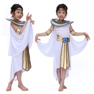Egyptian pharaoh white Priest Halloween COS Arabian Children Egyptian Pharaoh Samurai Priest Prince Cleopatra For Kids Boys and girls