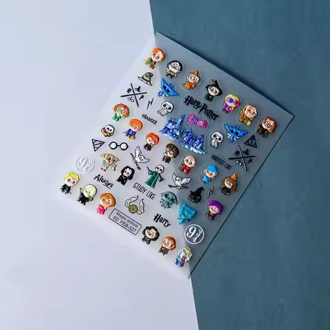 Harry Potter embossed nail stickers - wizard elements, 3D, waterproof, long-lasting, easy peel, non-