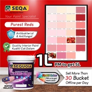 ( Red / Merah ) 1L 💥Sequoia Acrylic Interior Gloss 💢 Cat Kilat Dinding