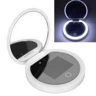Travel Compact Mirror with UV Camera, 2X Magnification Portable UV Mirror with Lights Checking Facia